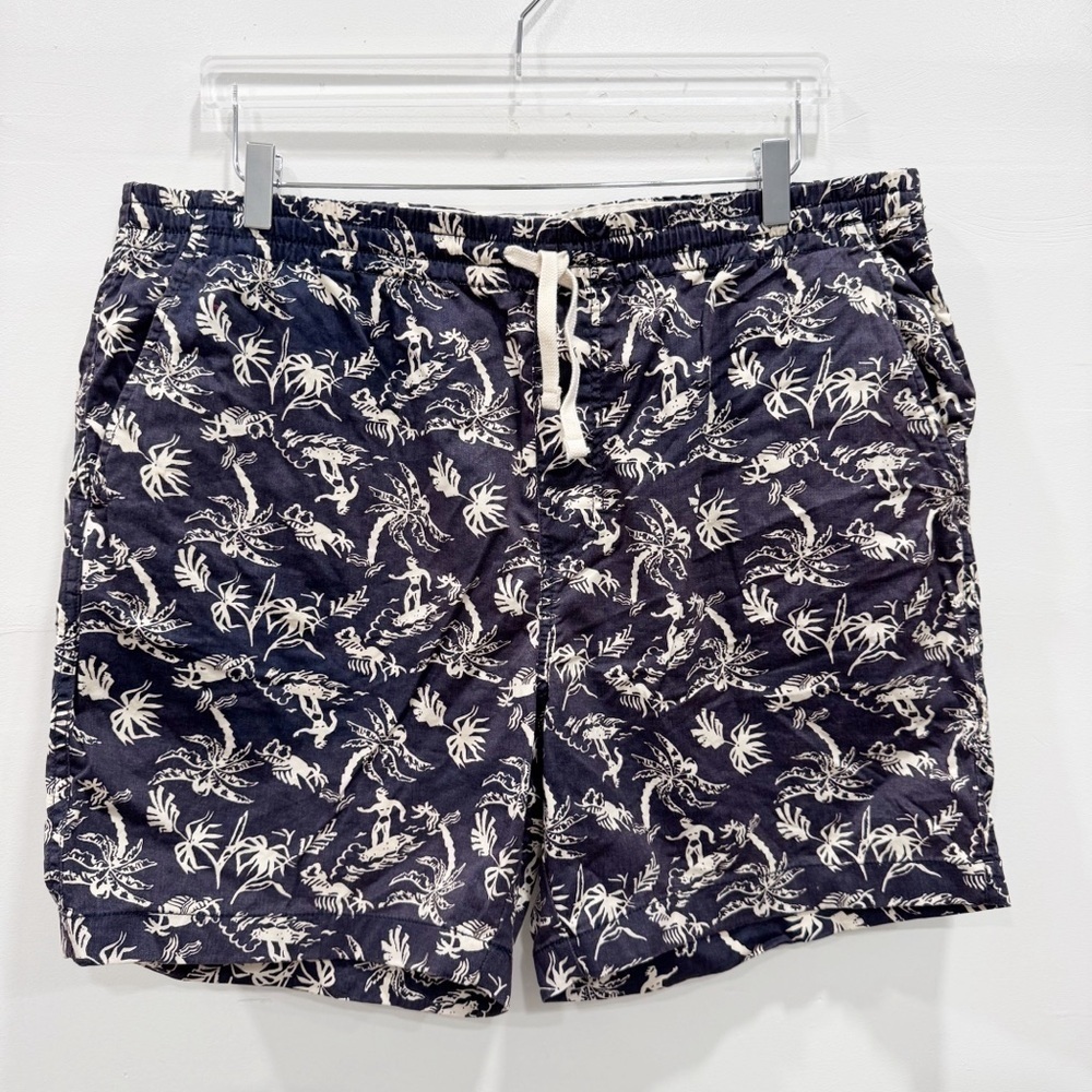 J. Crew Dock Shorts in Surfer Print Boardshorts Swim Trunks XL